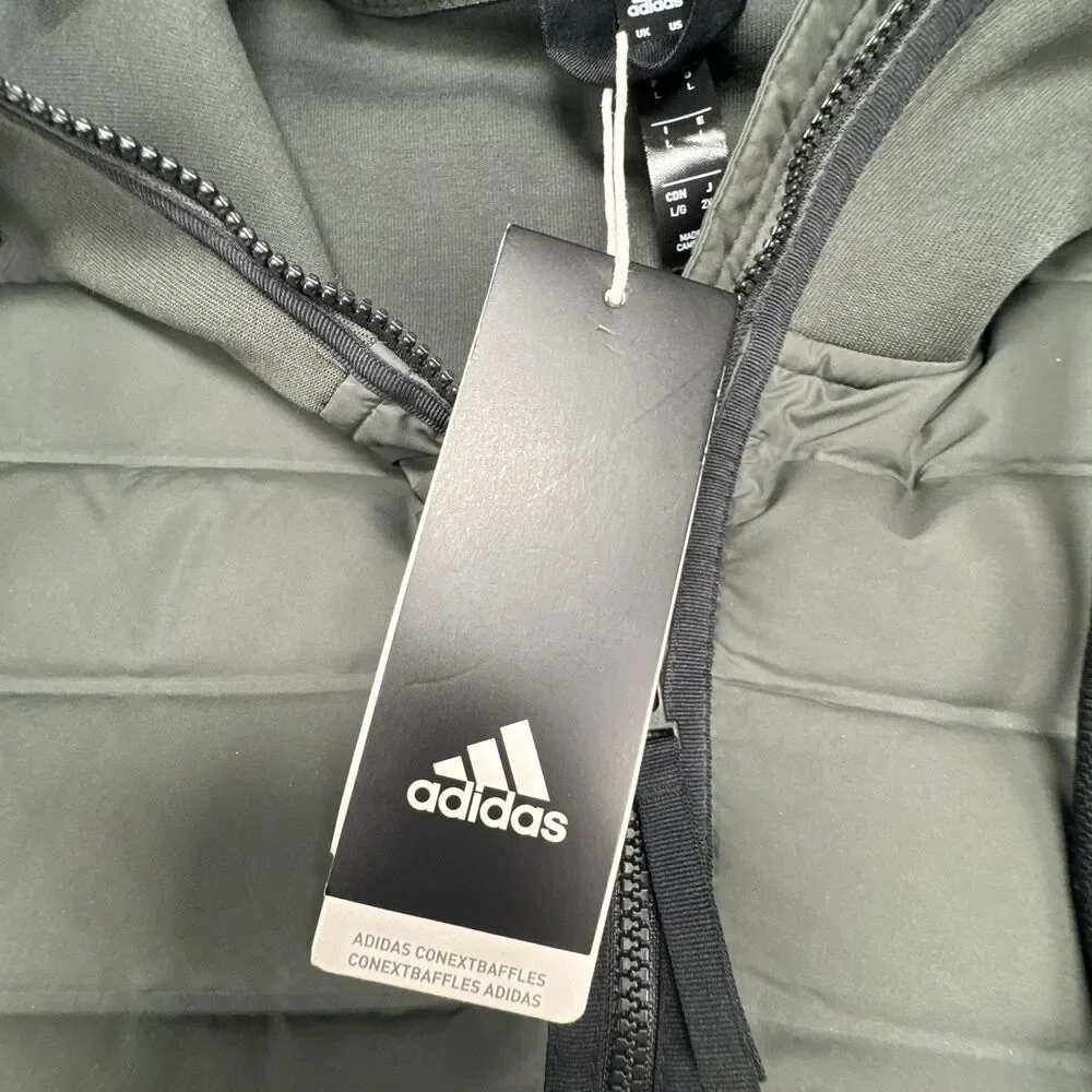 NWT Adidas Varilite Hybrid Mens Casual Outdoor Jacket GE5824 Green - Large